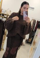 Sweter damski oversize czekoladowy