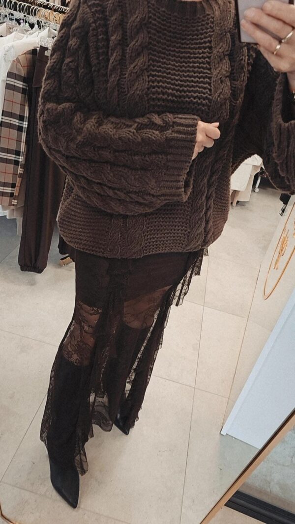 Sweter damski oversize czekoladowy