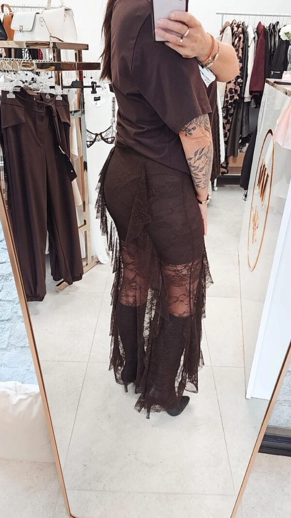 Spódnica maxi koronka czekolada