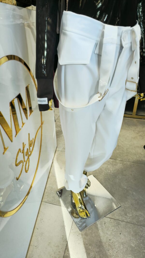 Spodnie ogrodniczki STILLO białe