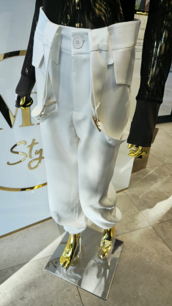 Spodnie ogrodniczki STILLO białe