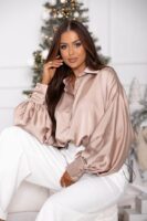 Koszula RICH -satyna- pudrowy róż