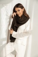 Długi szal Chamois Baby Alpaka-czekoladowy