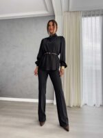 Bluzka LIVIA – ecru/czarna