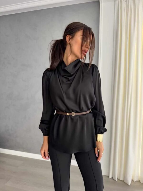 Bluzka LIVIA – ecru/czarna