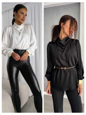 Bluzka LIVIA – ecru/czarna