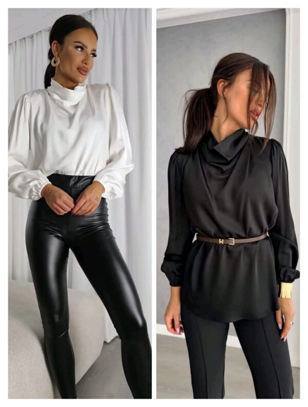 Bluzka LIVIA – ecru/czarna