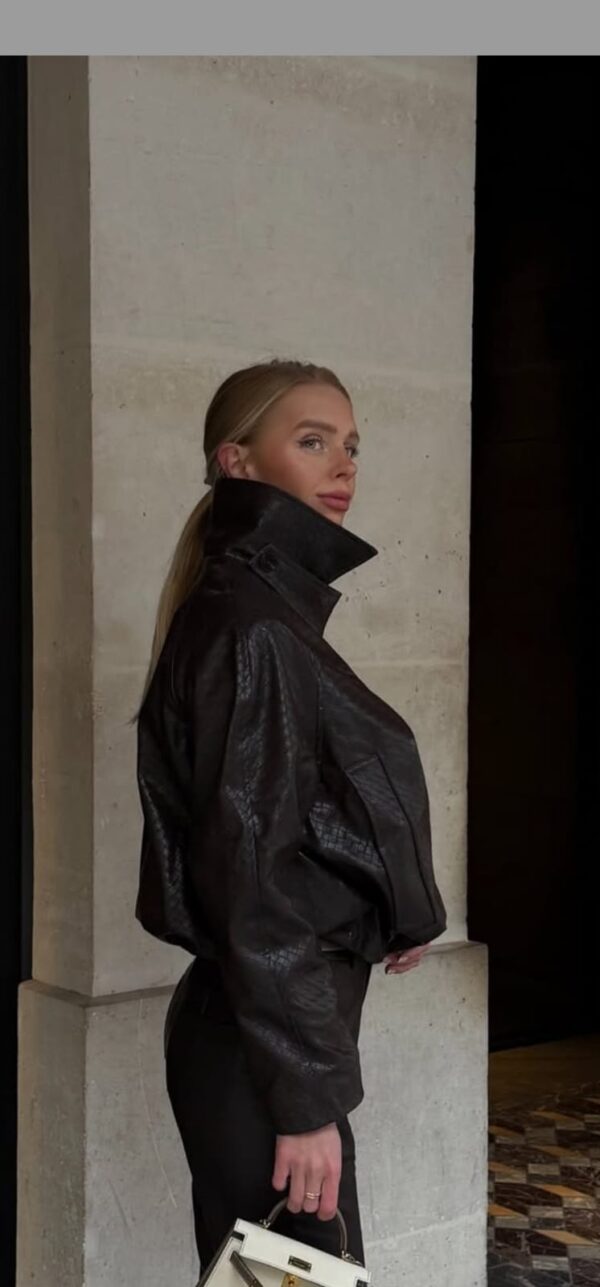 Kurtka bomber ekoskóra LUMINA ciemny brąz