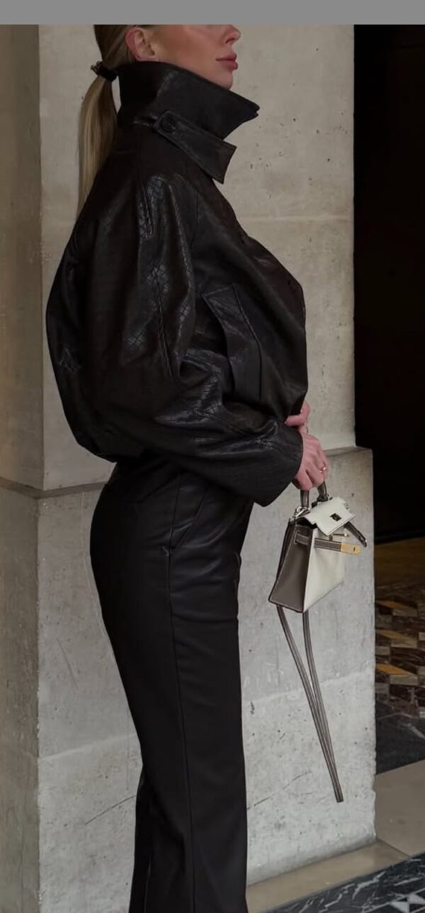 Kurtka bomber ekoskóra LUMINA ciemny brąz