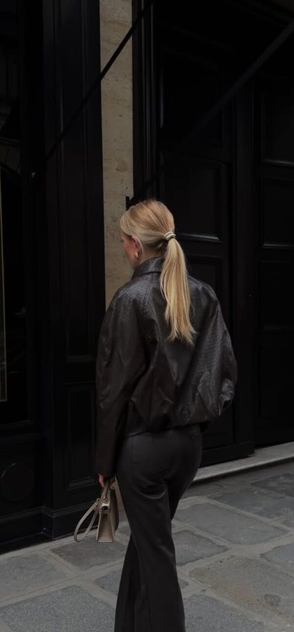 Kurtka bomber ekoskóra LUMINA ciemny brąz