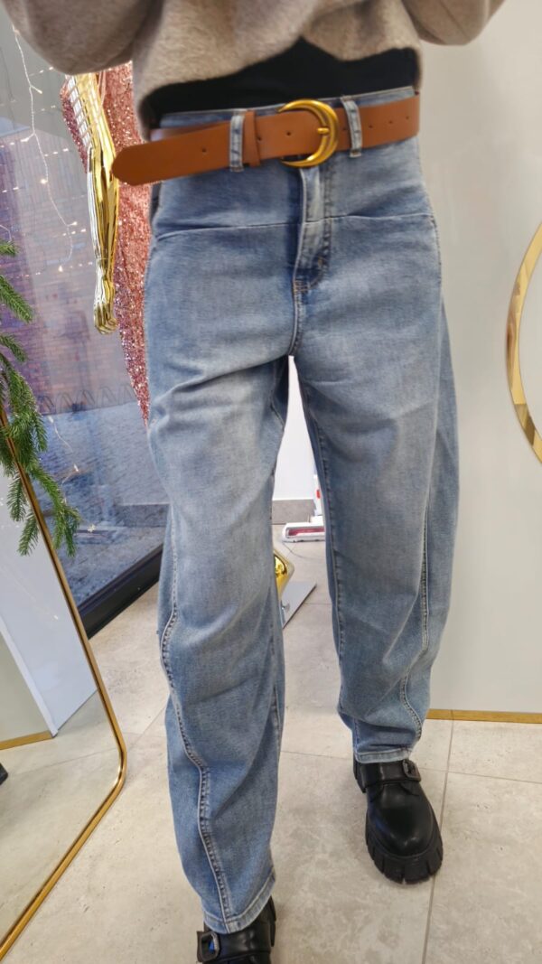 Jeansy Balloon fit niebieskie