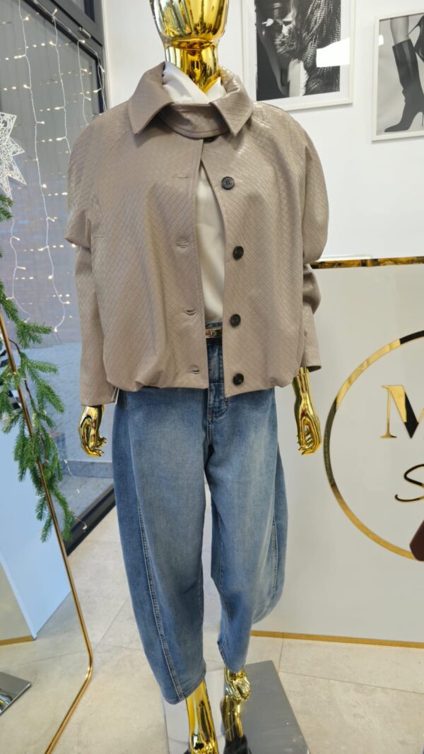 Kurtka bomber ekoskóra LUMINA chłodny beż