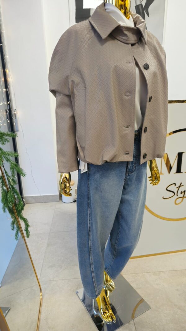 Kurtka bomber ekoskóra LUMINA chłodny beż