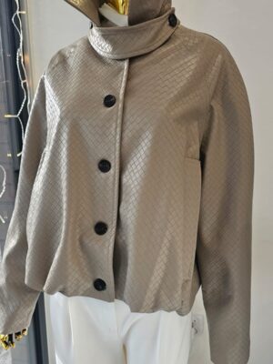 Kurtka bomber ekoskóra LUMINA chłodny beż