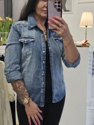 Jeansowa koszula kolor niebieski