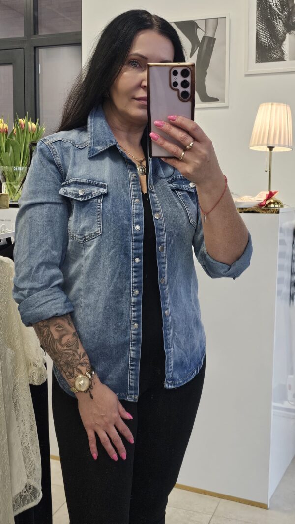 Jeansowa koszula kolor niebieski