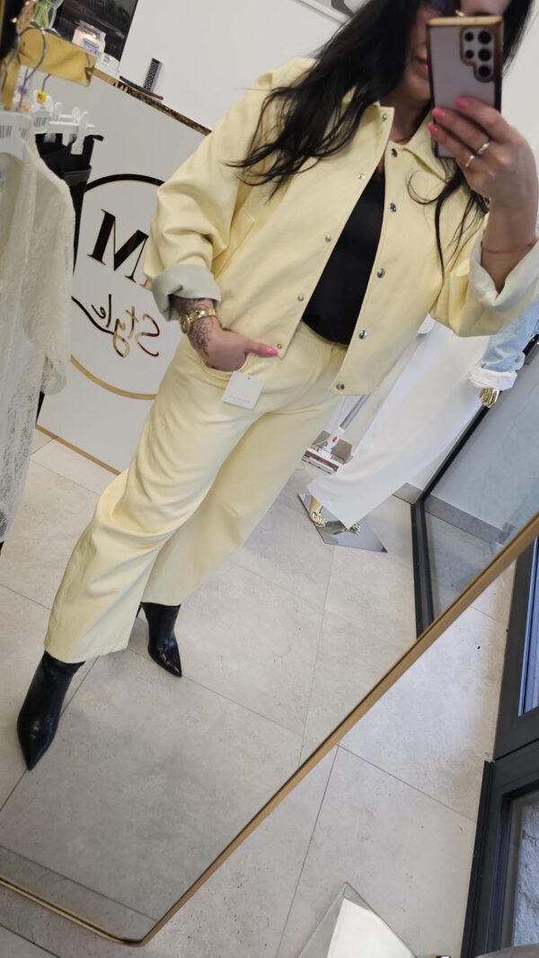 Komplet eko-skóra żółty pastel