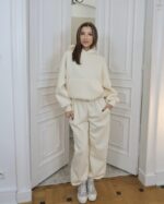 Damski komplet MUA bluza i spodnie-butter cream