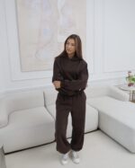 Damski komplet MUA bluza i spodnie-czekolada