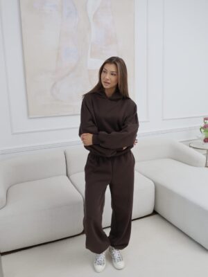 Damski komplet MUA bluza i spodnie-czekolada