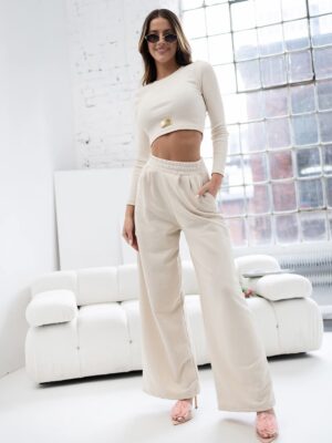 Komplet damski beżowy