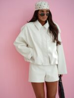 Katana z kołnierzykiem biała