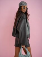 Katana z kołnierzykiem czarna