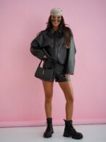 Katana z kołnierzykiem czarna