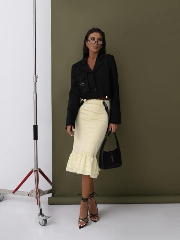 Spódnica SELENA z szelkami żółta