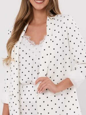 Damska marynarka w grochy-biała