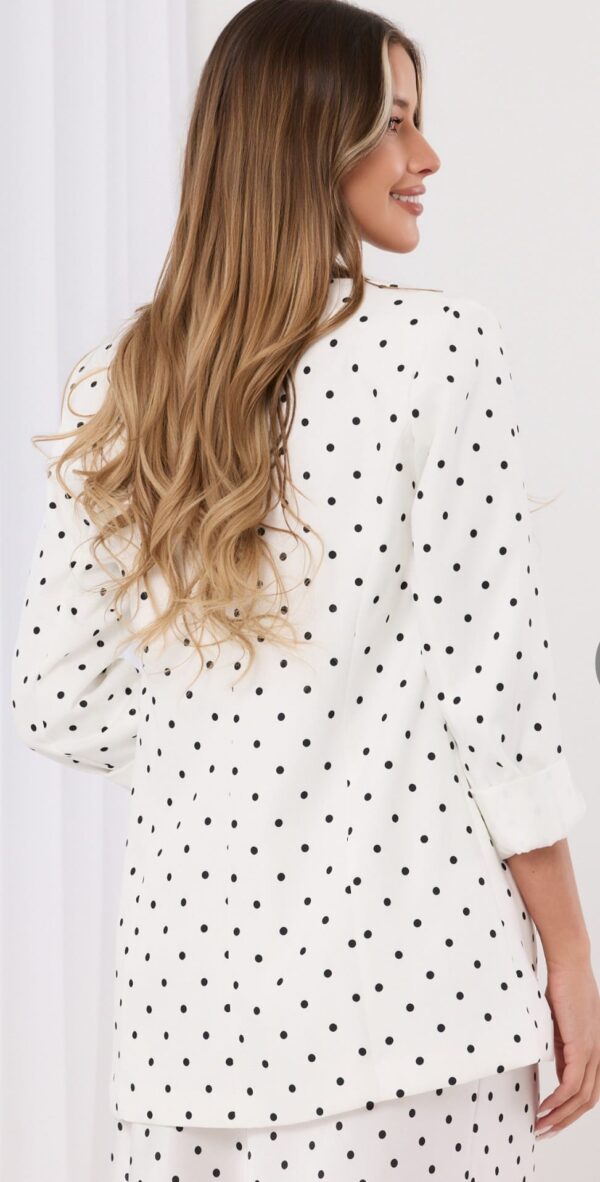 Damska marynarka w grochy-biała