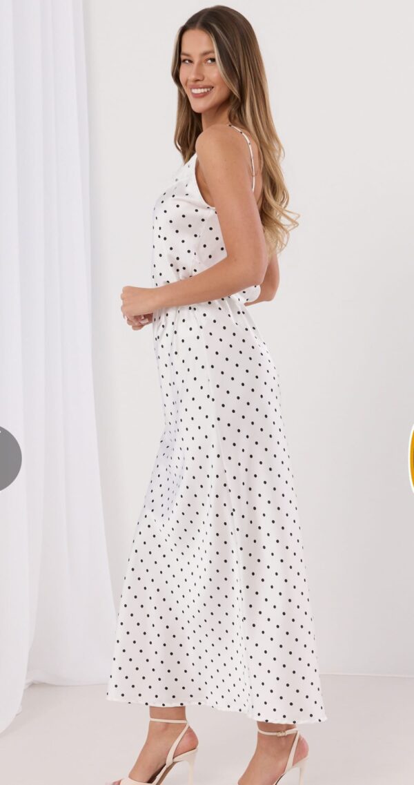 Spódnica damska biała w grochy