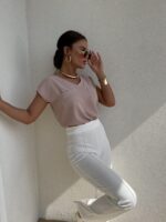Bluzka BIZNES CZARNA/BEŻOWA/RÓŻOWA