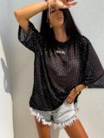 Bluzka T-shirt MARMARIS II DIAMOND - czarna/biała