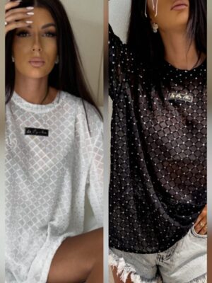 Bluzka T-shirt MARMARIS II DIAMOND - czarna/biała