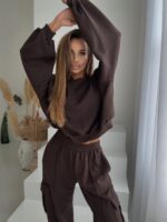 KOMPLET DRESOWY AGATHA -CZEKOLADA