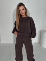 KOMPLET DRESOWY AGATHA -CZEKOLADA