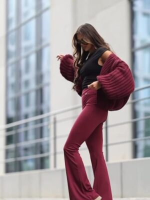 Spodnie legginsy PAULA bordo
