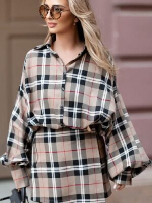 Koszula RICH beżowa w kratkę