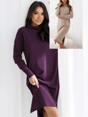 Wełniana sukienka midi z golfem