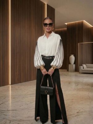 Damskie czarne spodnie KASTEL