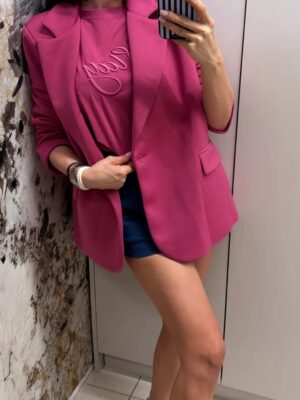 Marynarka oversize różowa szminka