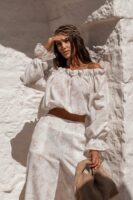 Komplet lniany Mia – Floria Beige