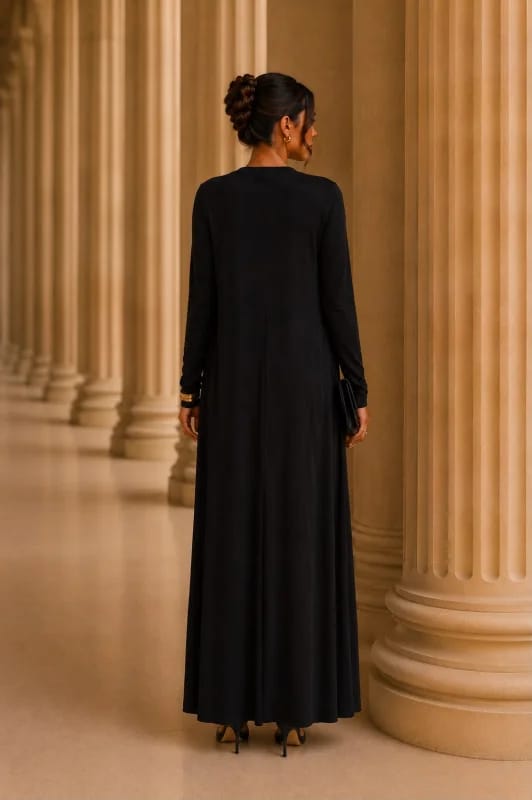 Komplet z wiskozą i wełną czarny